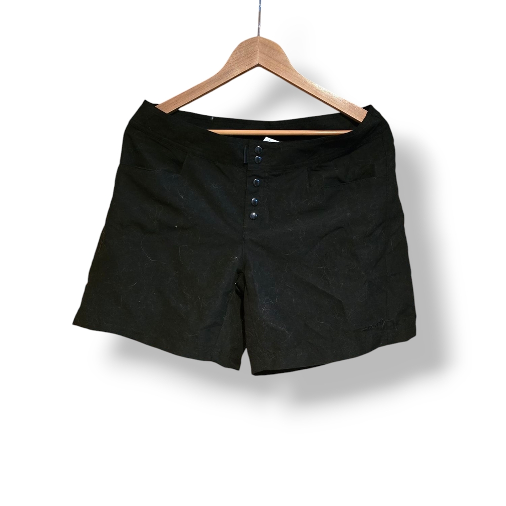 Black Button-Up Swim Shorts